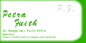 petra fuith business card